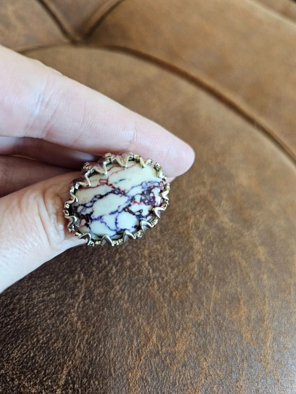 Vintage Mid Century Womens Sz 8 oval cabochon of 